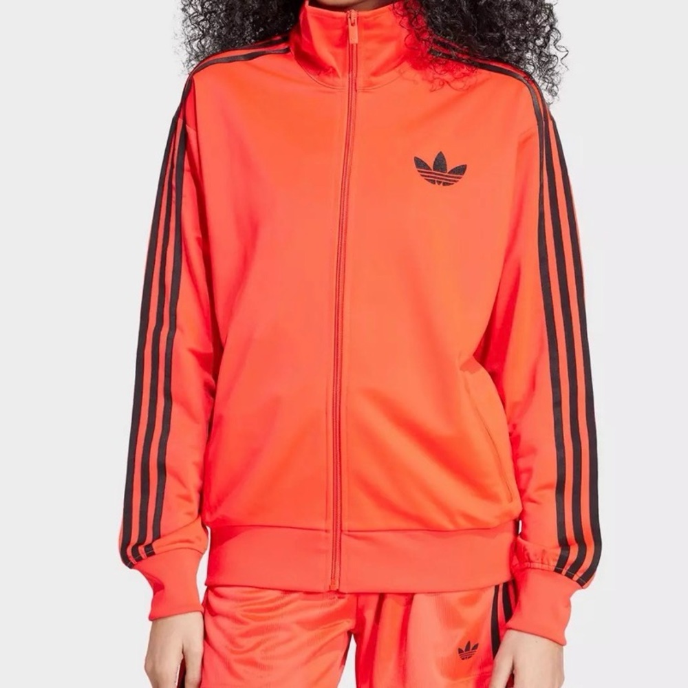 NWT - Adidas Originals Lucid Red Track Jacket with Black Stripes